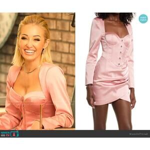 NWT Lavish Alice Dusty Rose Corset Long Sleeve Satin Cocktail Dress US 2 Flirty